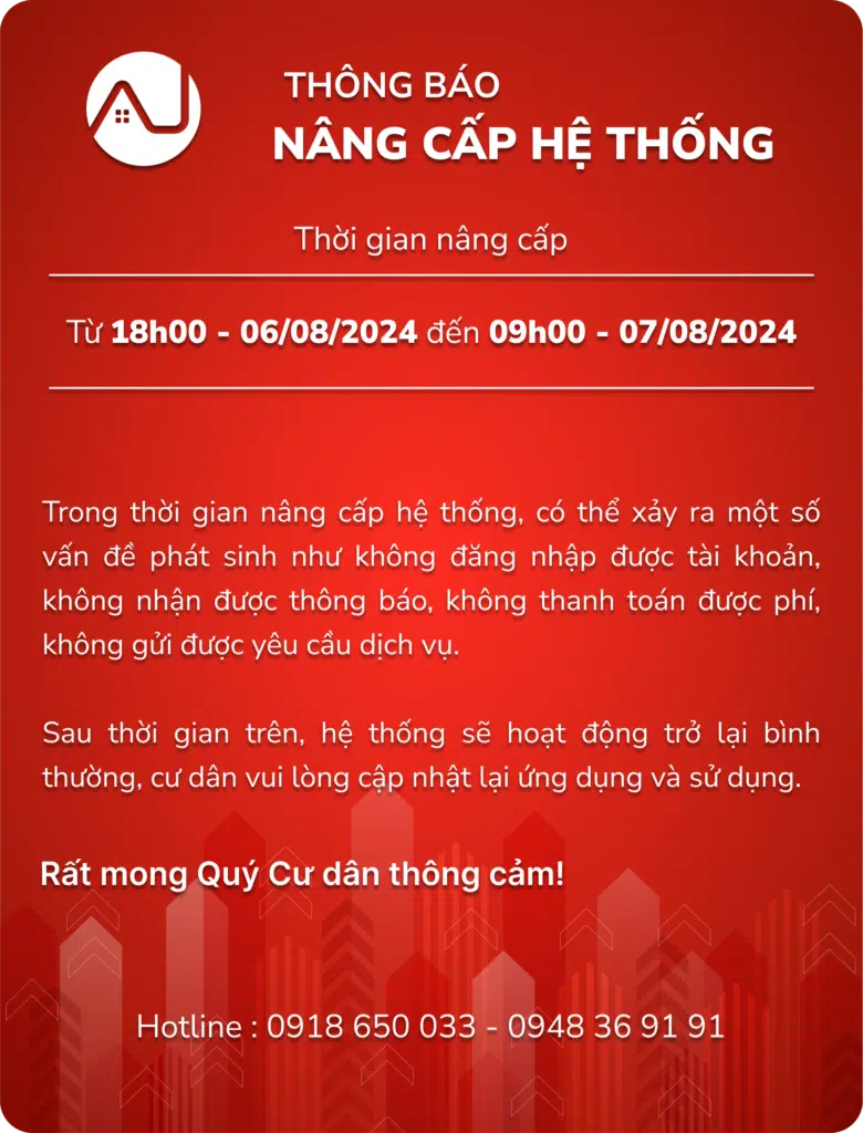 Thông báo nâng cấp hệ thống Asahi Care