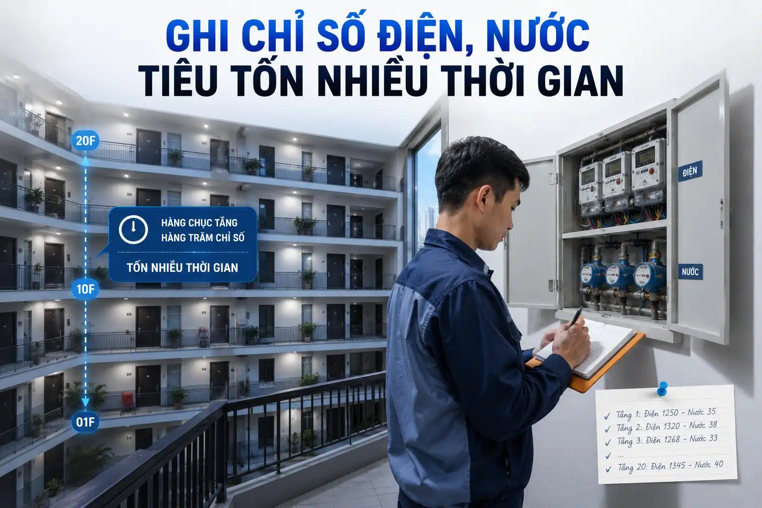 Ghi chỉ số điện nước-Building Care